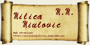 Milica Miulović vizit kartica